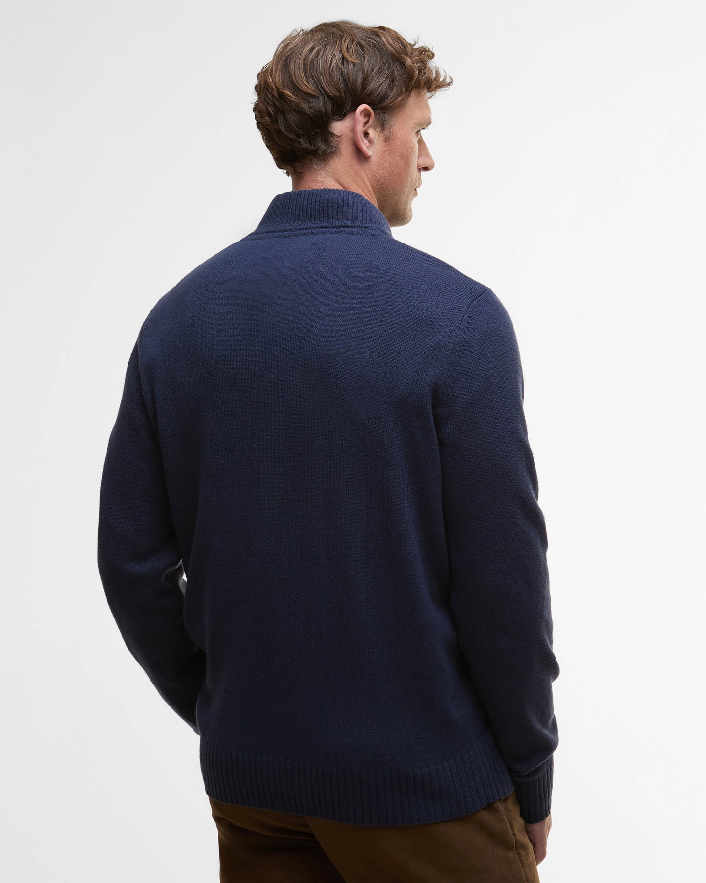 Barbour Kelson Mens Half Zip Knitted Jumper - Navy | CHO | Designer Mens Half Zip Jumpers