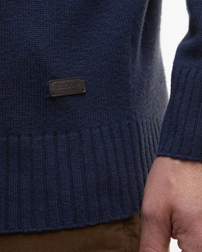 Barbour Kelson Mens Half Zip Knitted Jumper - Navy | CHO | Designer Mens Half Zip Jumpers