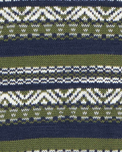 Barbour Topcliffe Mens Fairisle Crew Neck Sweater - Navy