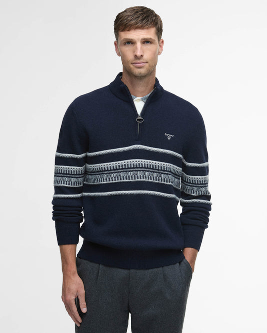 Barbour Kepwick Mens Half Zip Jumper - Navy