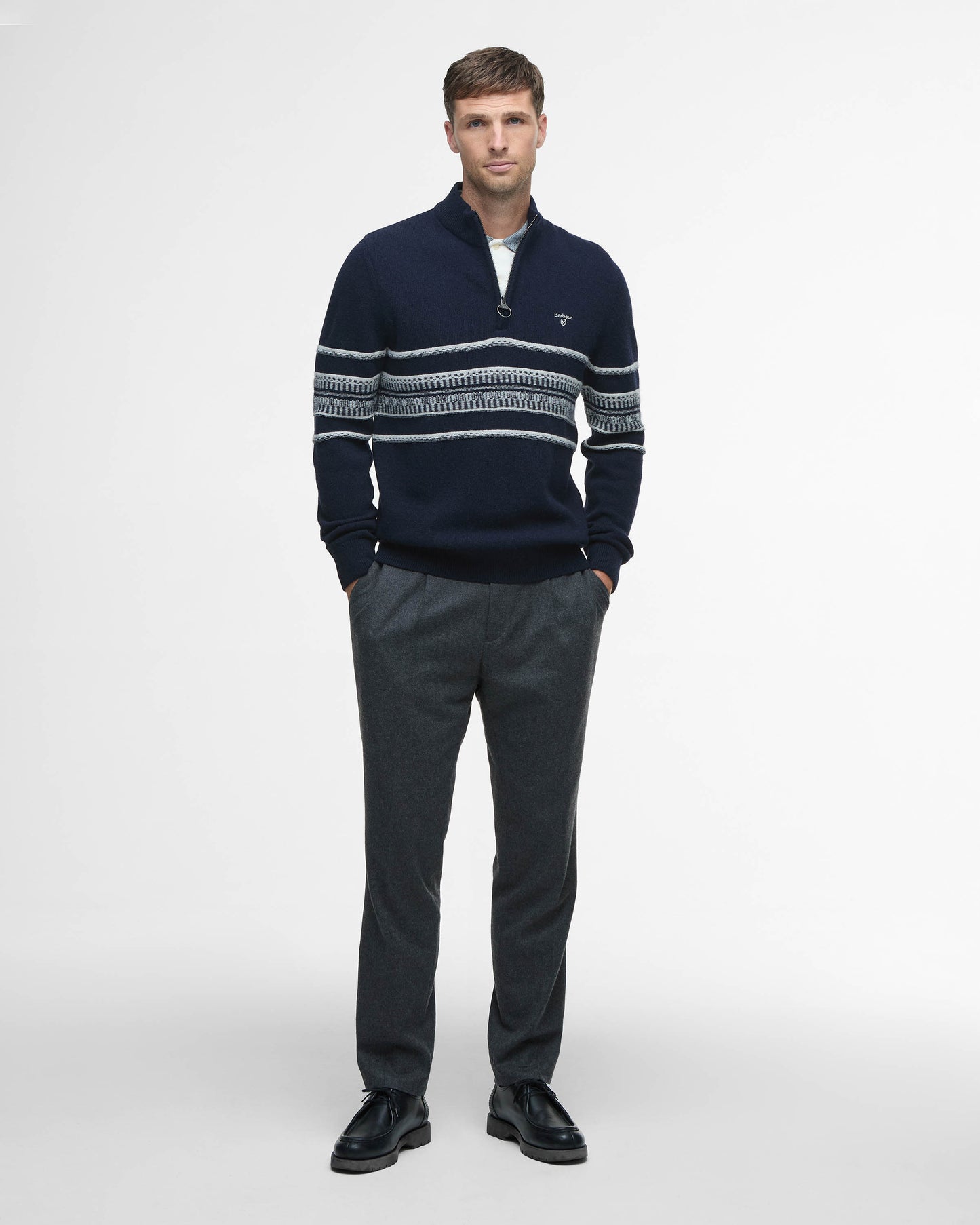 Barbour Kepwick Mens Half Zip Jumper - Navy