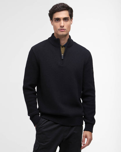 Barbour International Enfield Mens Funnel Neck Jumper - Black
