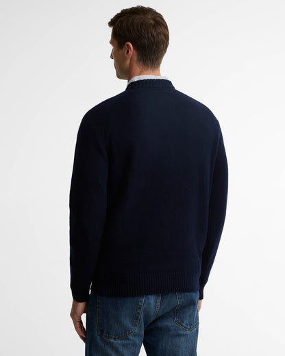 Barbour Newtown Mens Crew Neck Sweater - Navy | CHO | Designer Mens Crew Neck Jumpers