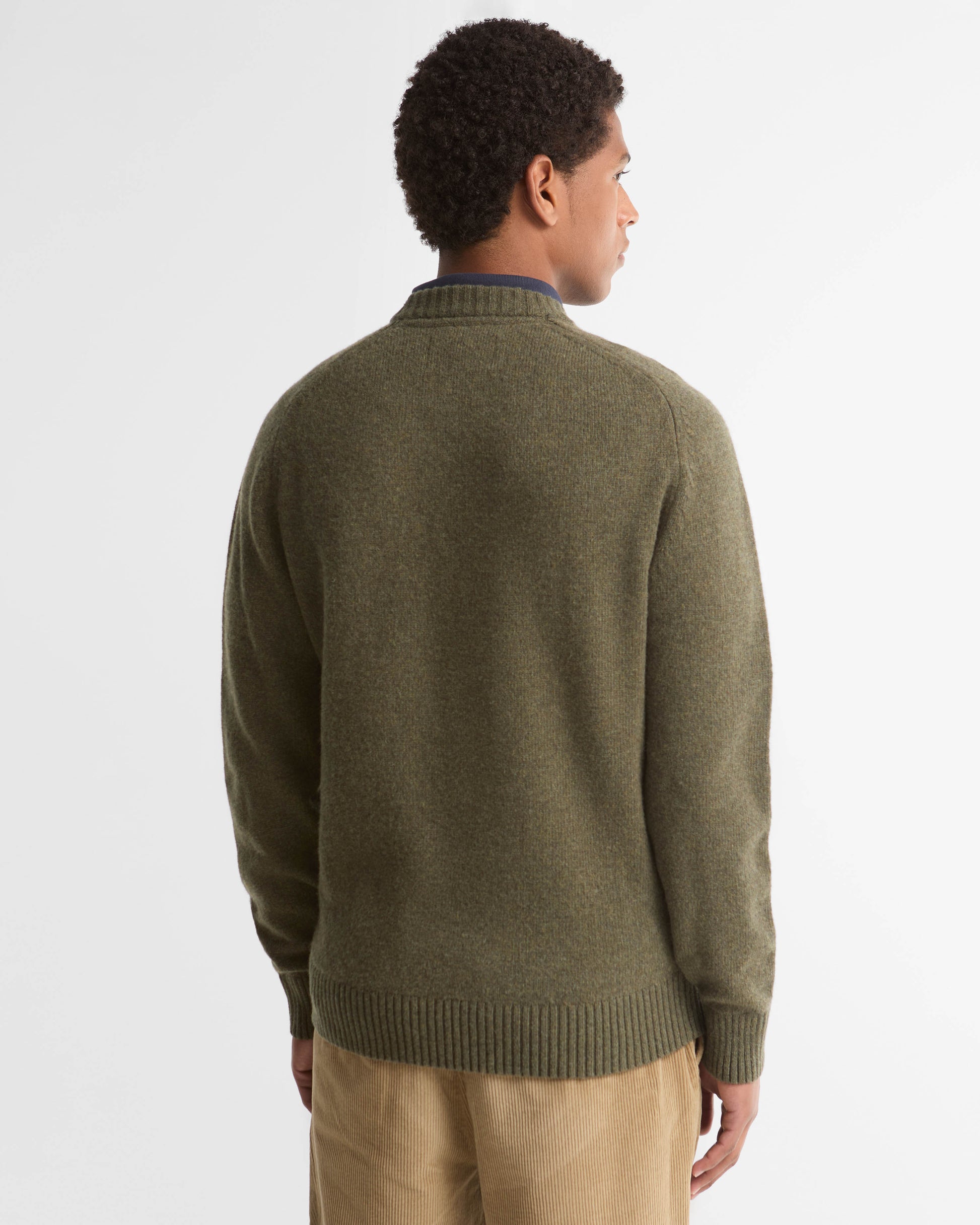 Barbour Newtown Mens Crew Neck Sweater - Mid Olive | CHO | Designer Mens Crew Neck Jumpers