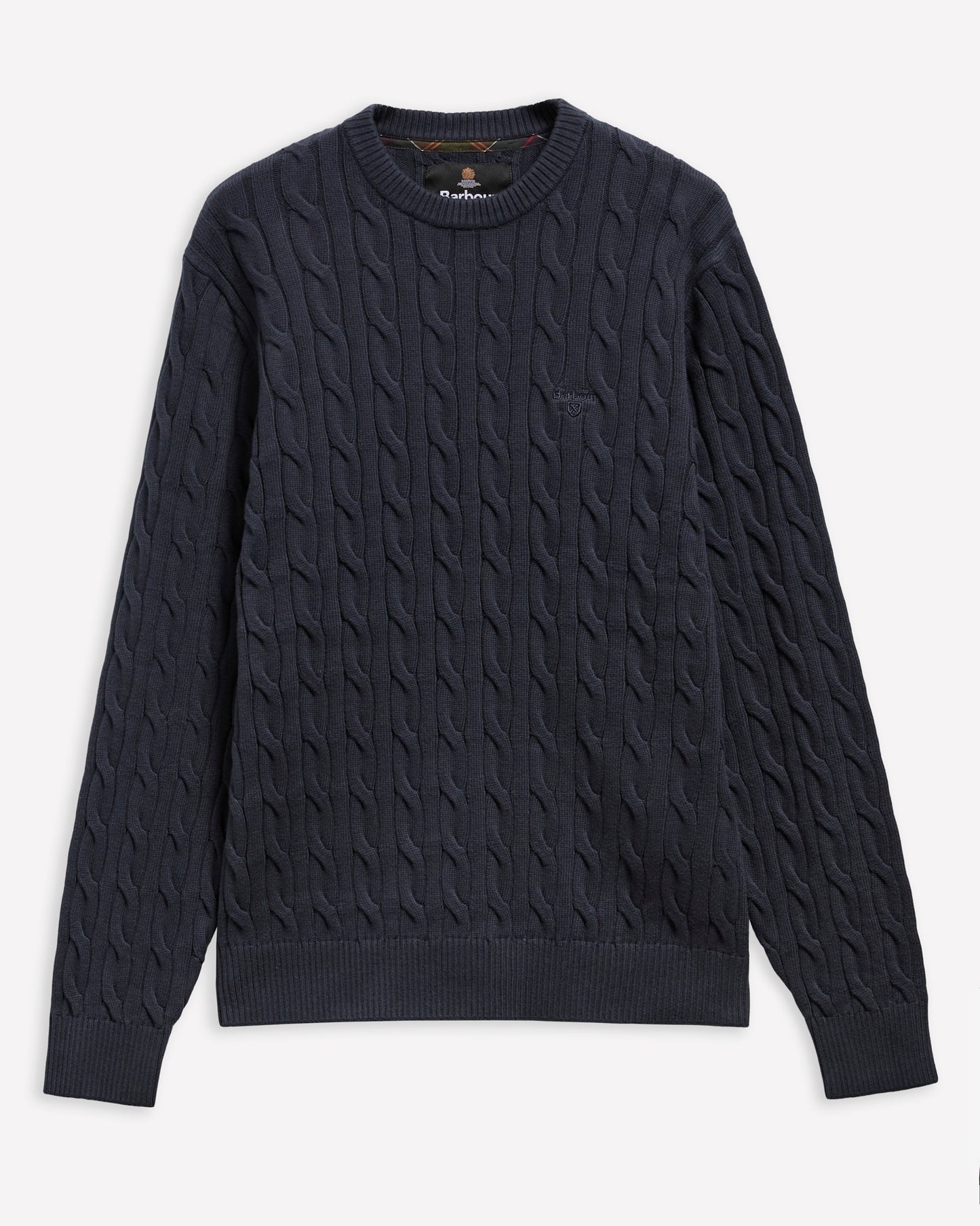Barbour Alden Mens Cable Knit Crewneck Sweater - Navy