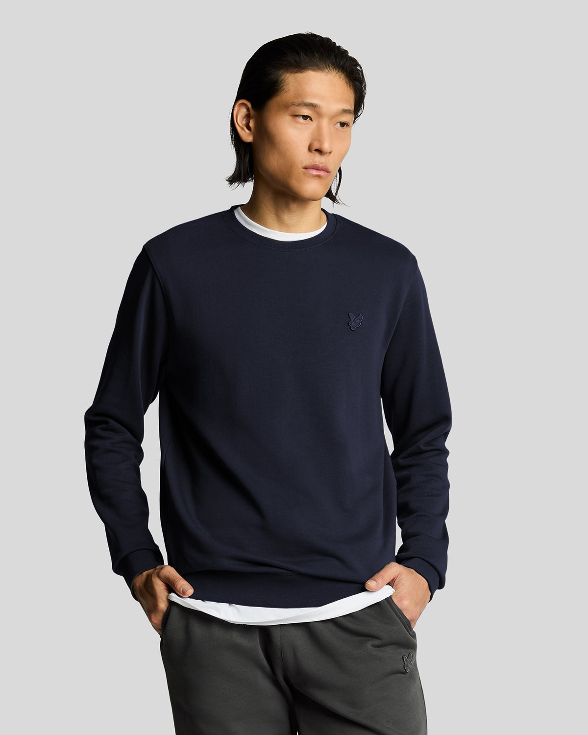 Lyle & Scott Superfine Crew Neck Sweatshirt - Z271 Dark Navy