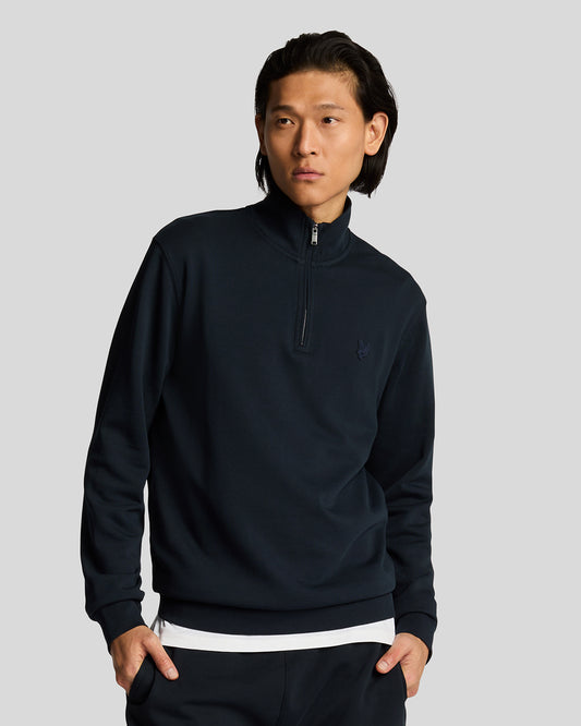 Lyle & Scott Superfine Quarter Zip Sweatshirt - Z271 Dark Navy
