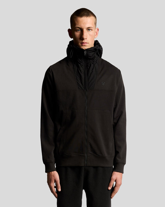 Lyle & Scott Panelled Hybrid Jacket - X002 Black Ice