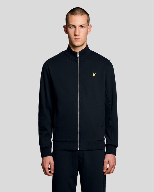 Lyle & Scott Pique Mens Full Zip Sweatshirt - Z271 Dark Navy