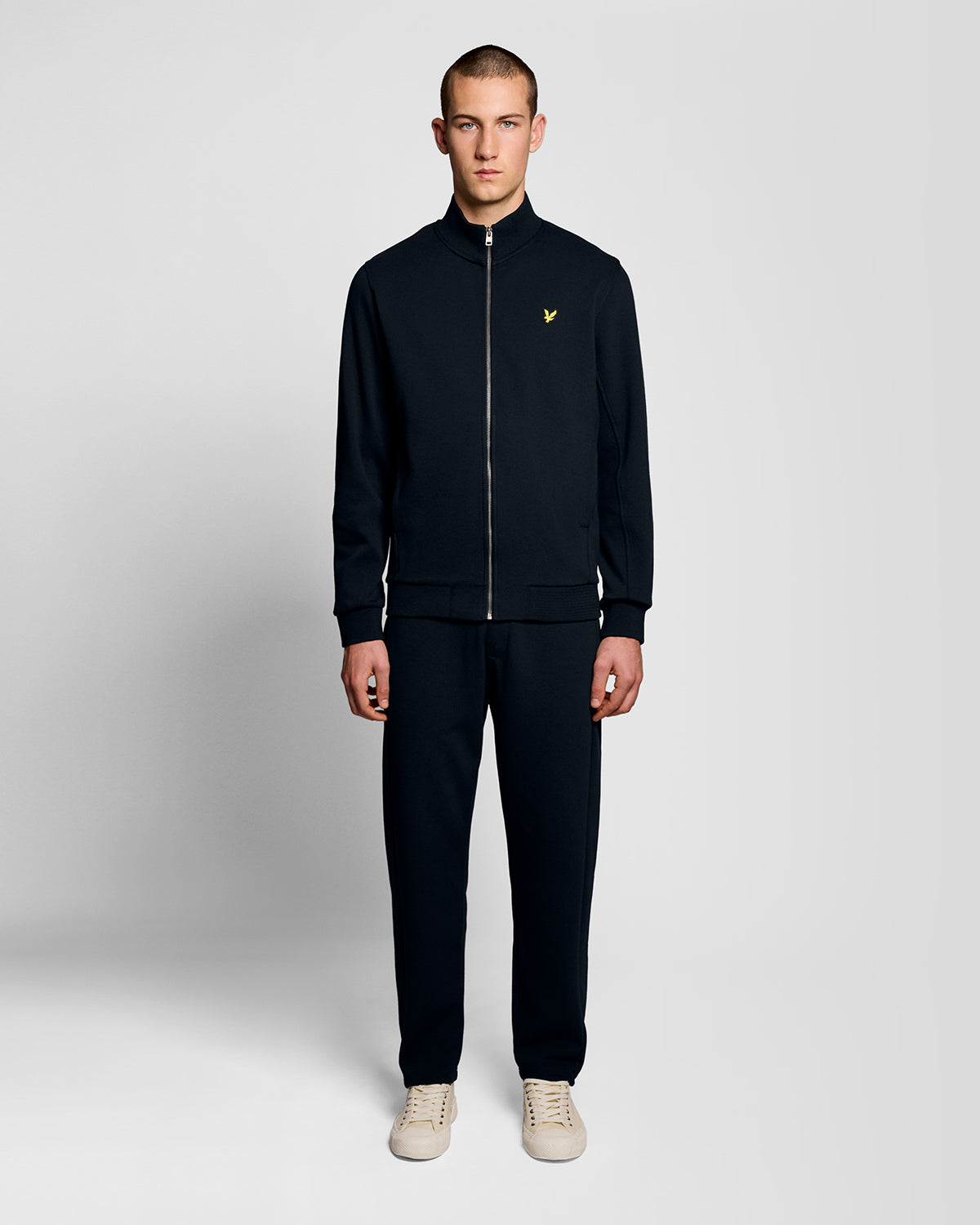 Lyle & Scott Pique Mens Full Zip Sweatshirt - Z271 Dark Navy