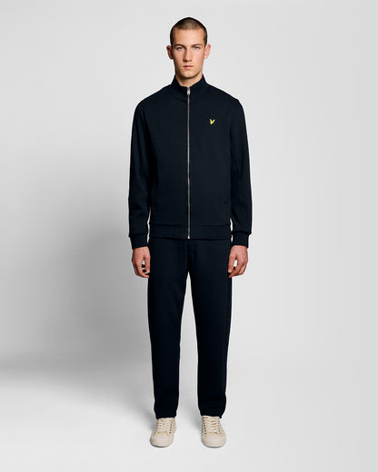 Lyle & Scott Pique Mens Full Zip Sweatshirt - Z271 Dark Navy