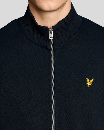 Lyle & Scott Pique Mens Full Zip Sweatshirt - Z271 Dark Navy