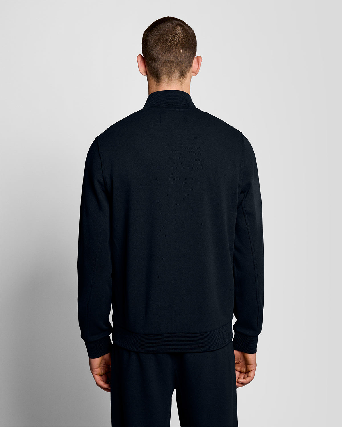 Lyle & Scott Pique Mens Full Zip Sweatshirt - Z271 Dark Navy