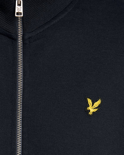 Lyle & Scott Pique Mens Full Zip Sweatshirt - Z271 Dark Navy