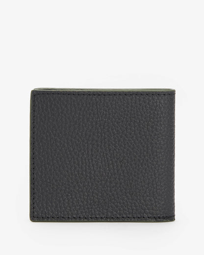 Barbour Mens Grain Leather Billfold Wallet - Black