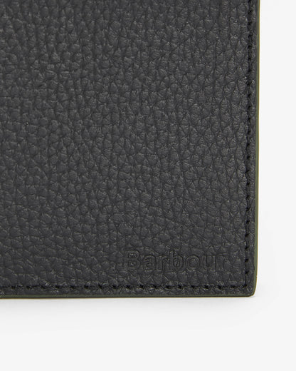 Barbour Mens Grain Leather Billfold Wallet - Black
