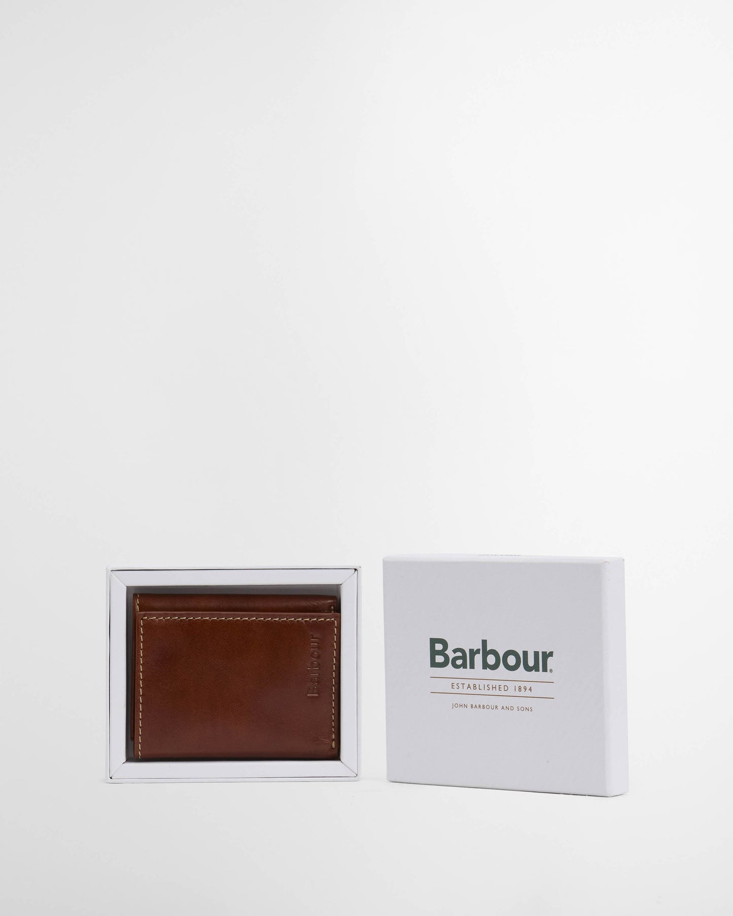Barbour Bywell Mens Leather Bi Fold Wallet - Heritage Brown