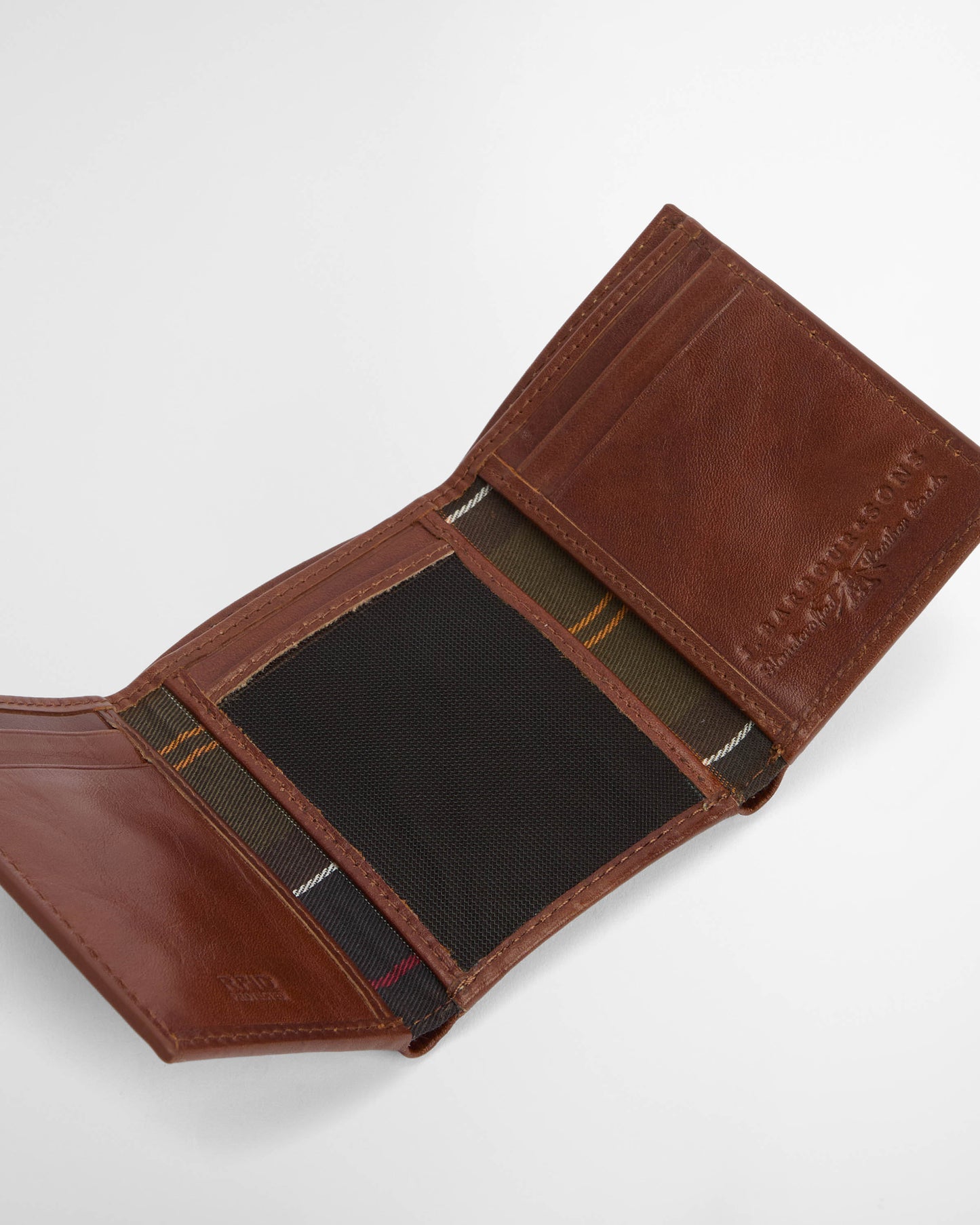 Barbour Bywell Mens Leather Bi Fold Wallet - Heritage Brown