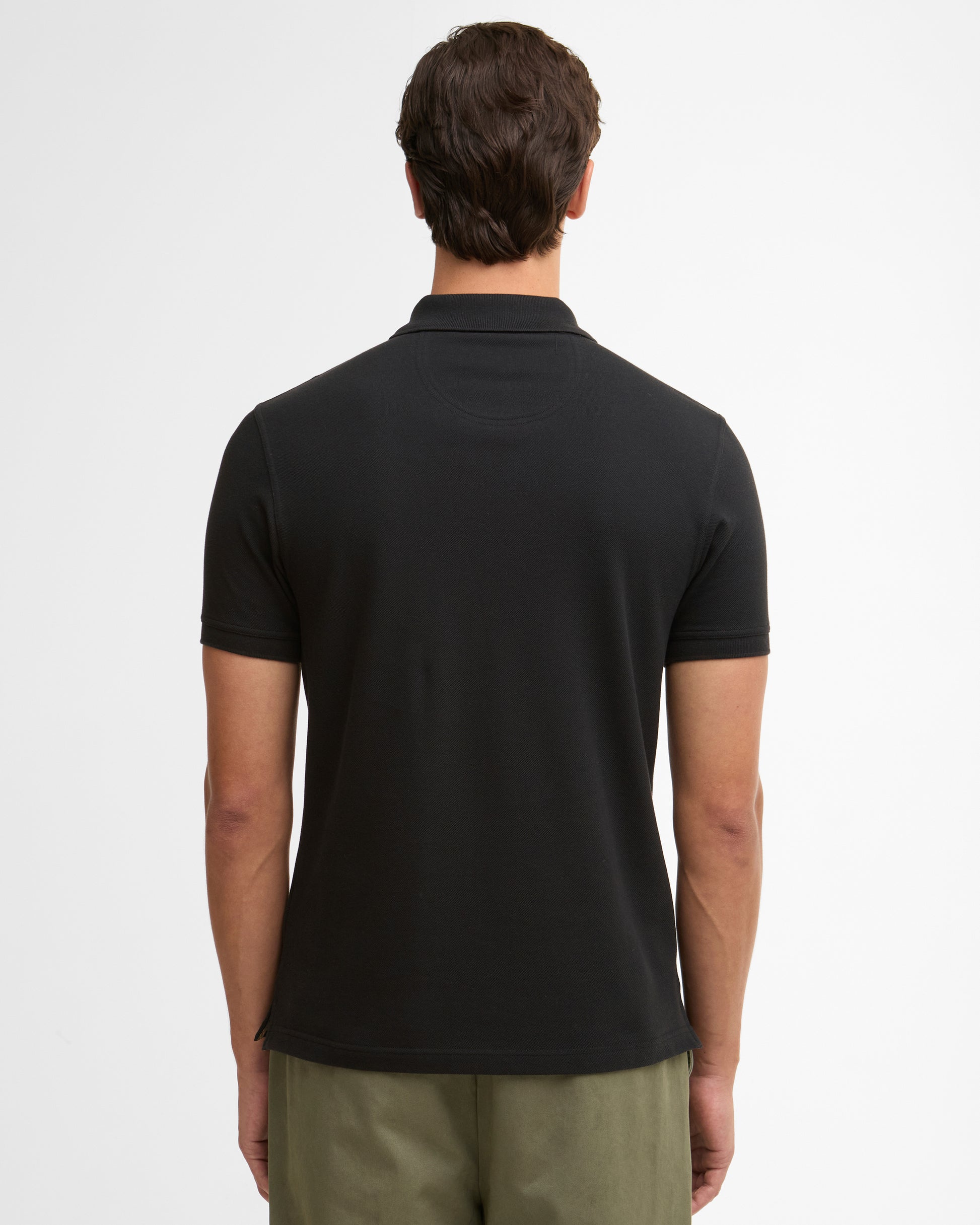 Barbour Tartan Pique Mens Polo - Black/Classic | CHO | Designer Mens Short Sleeve Polo Shirts