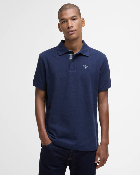 Barbour Tartan Pique Mens Polo - Inky Marl