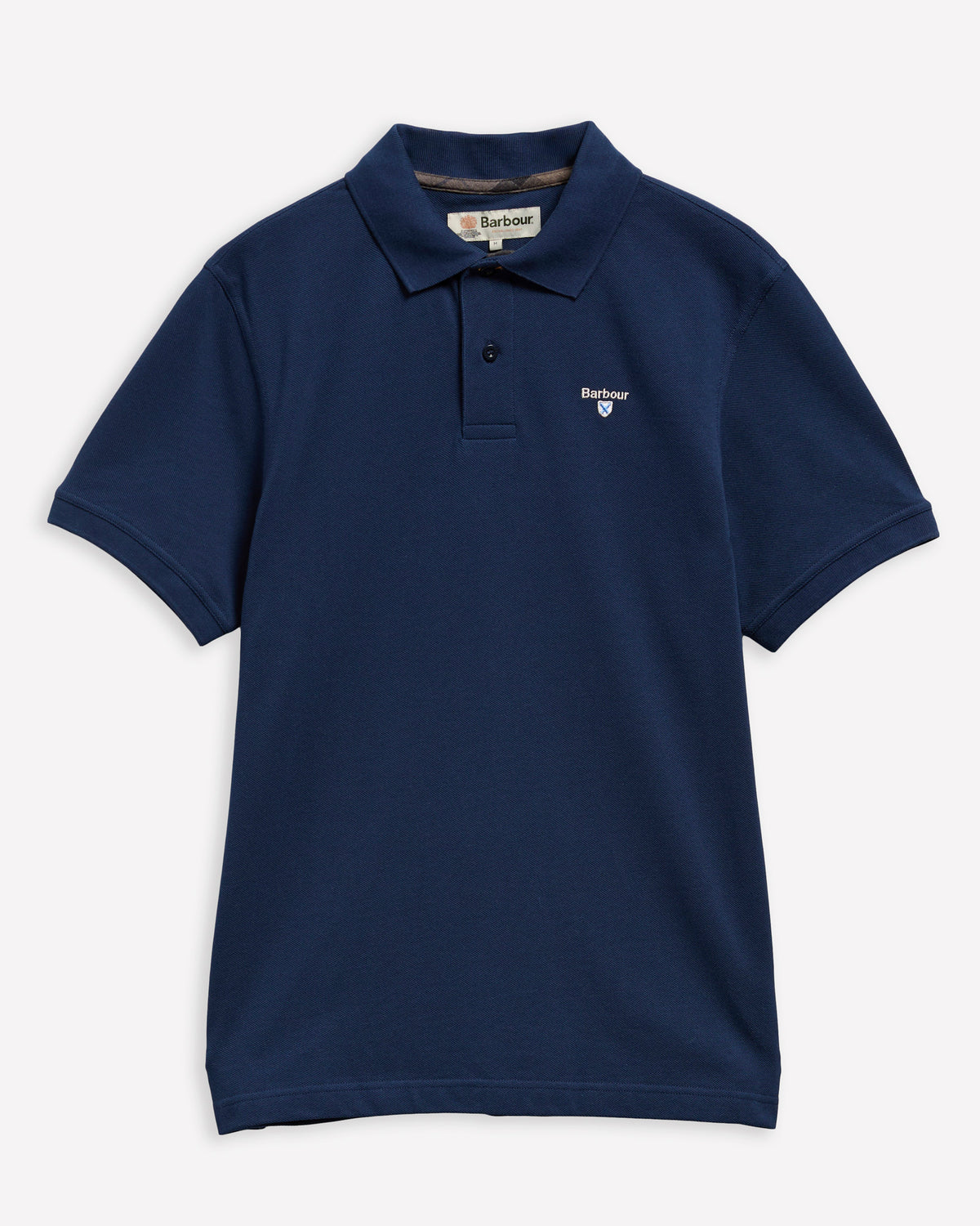 Barbour Tartan Pique Mens Polo - Estate Blue