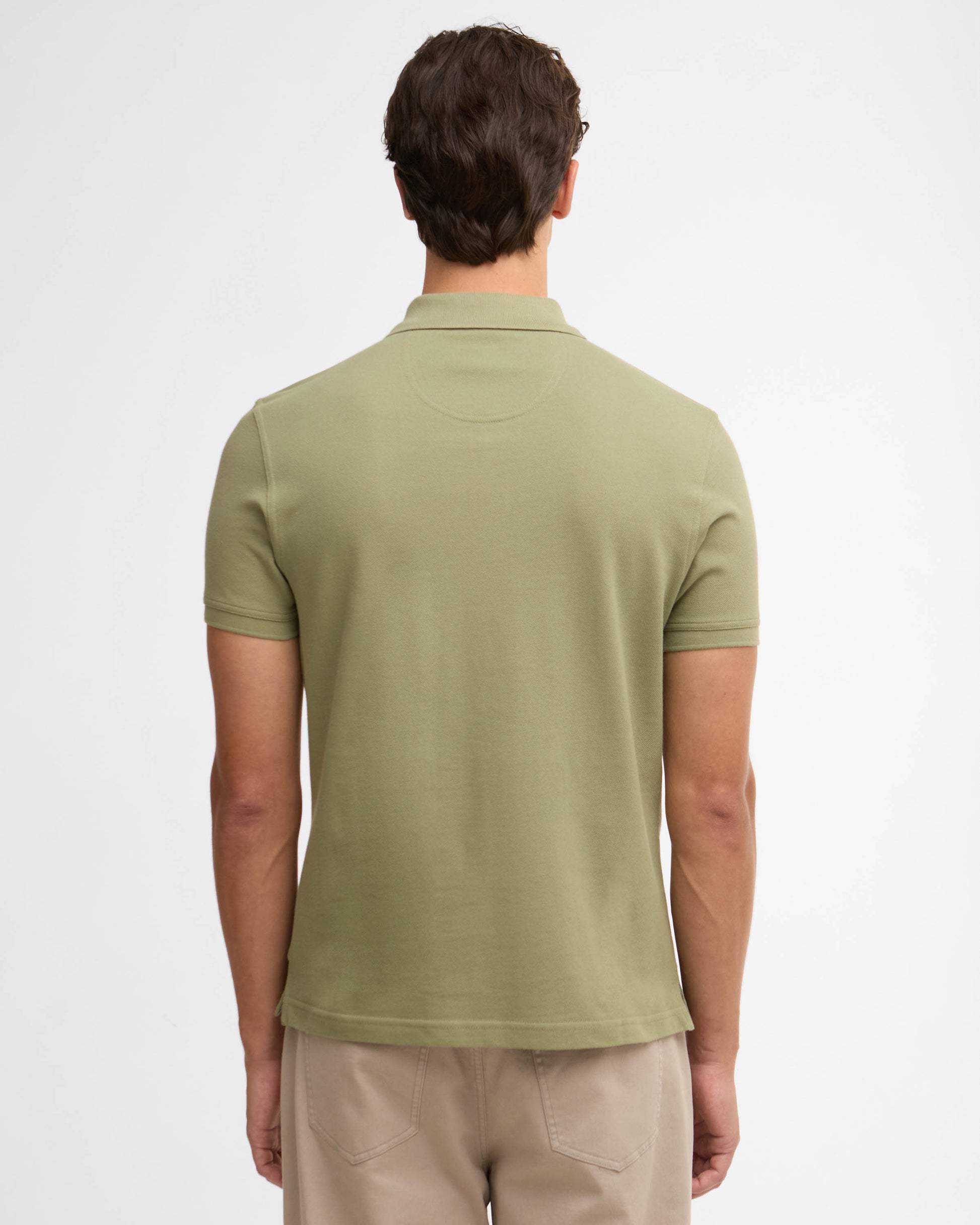 Barbour Tartan Pique Mens Polo - Laurel Green | CHO | Designer Mens Polo Shirts