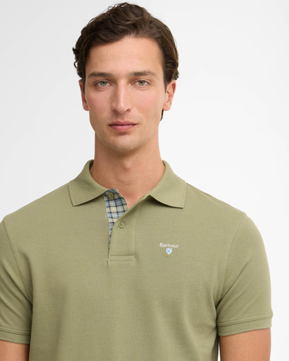 Barbour Tartan Pique Mens Polo - Laurel Green | CHO | Designer Mens Polo Shirts