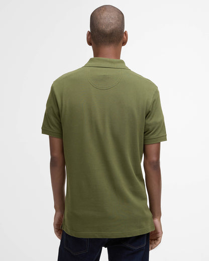 Barbour Tartan Pique Mens Polo - Winter Moss