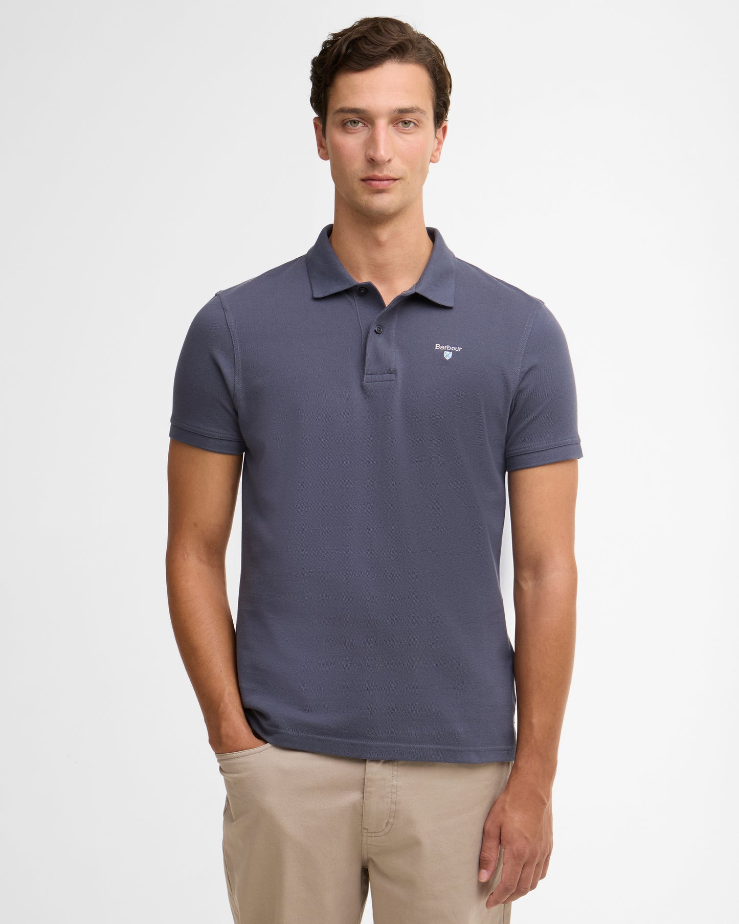 Barbour Mens Sports Polo Shirt - Washed Navy | CHO | Designer Mens Short Sleeve Polo Shirts