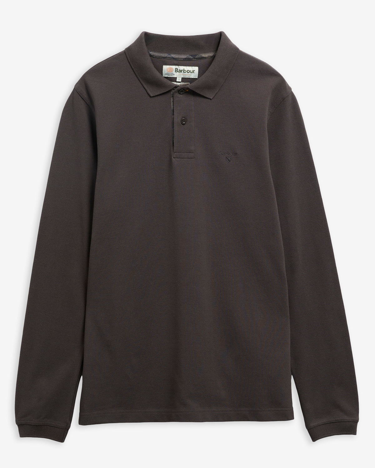 Barbour Sports Mens Long Sleeve Polo Shirt - Shadow Brown