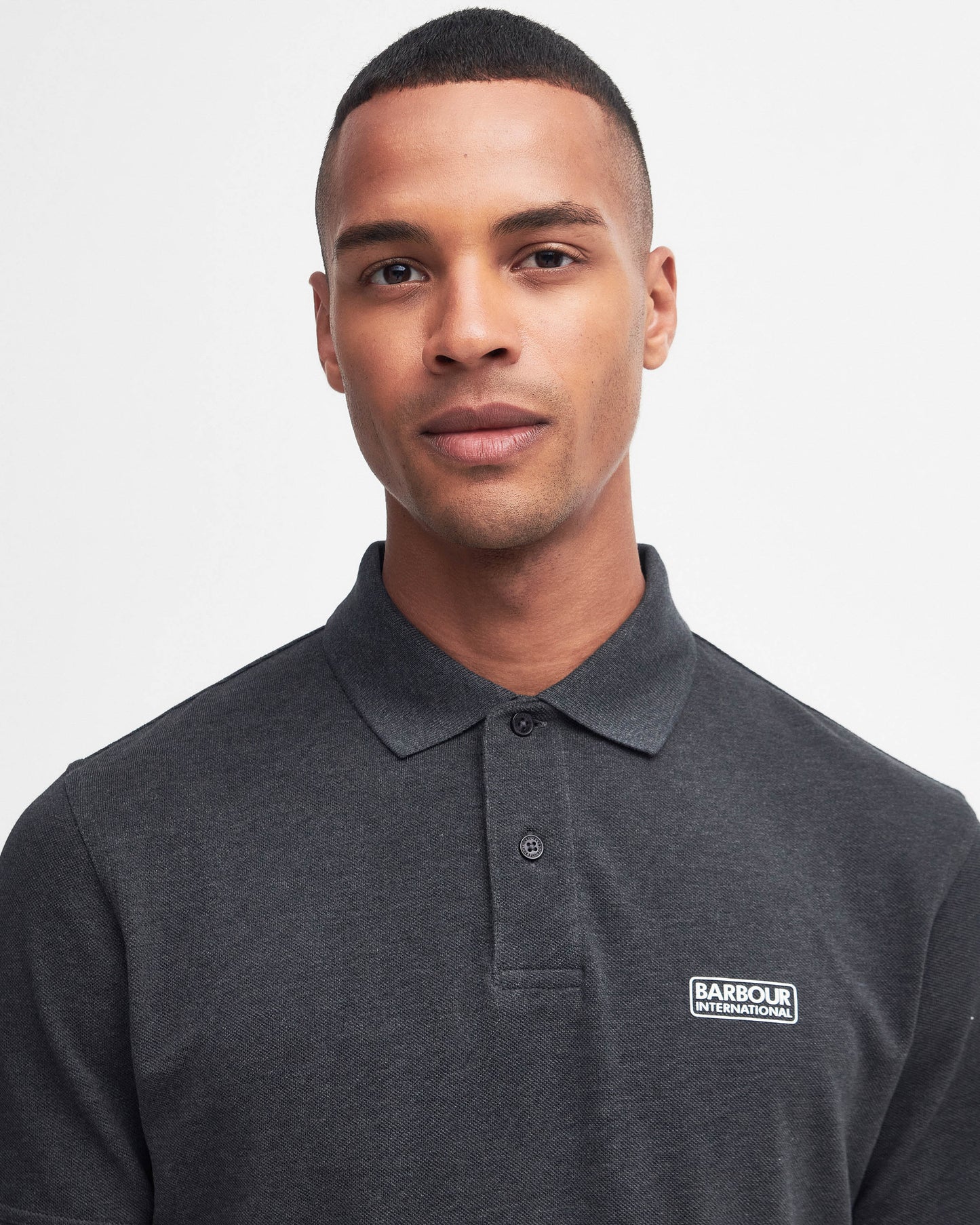 Barbour International Essential Short Sleeve Mens Polo - Asphalt Marl