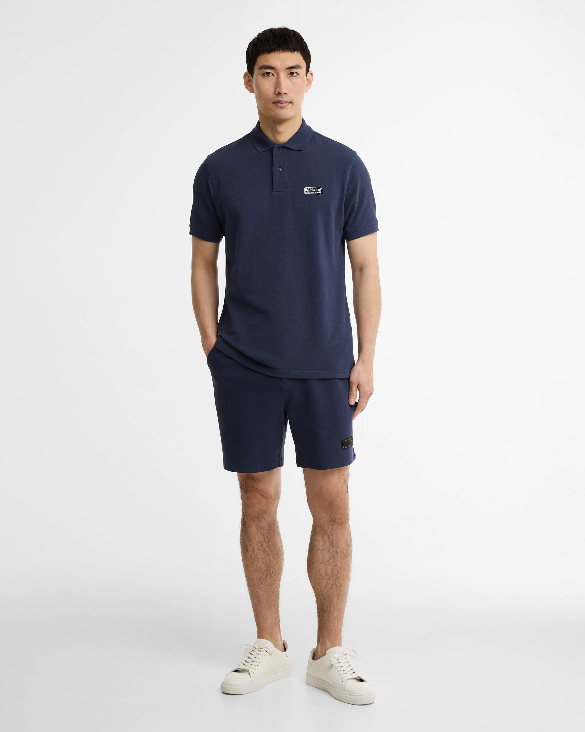 Barbour International Essential Short Sleeve Mens Polo - Oxford Navy | CHO | Designer Mens Polo Shirts