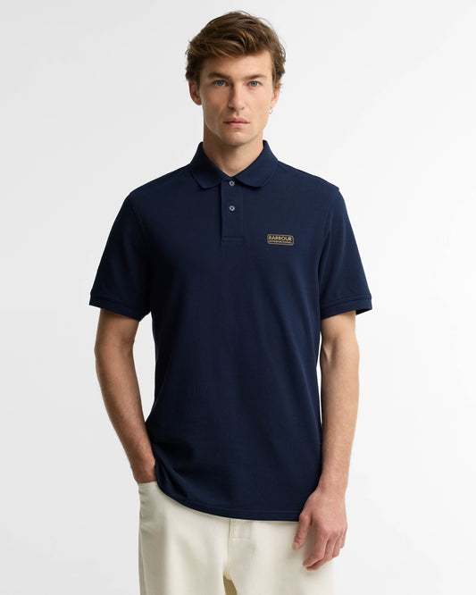 Barbour International Essential Short Sleeve Mens Polo - Navy Blazer | CHO | Designer Mens Polo Shirts