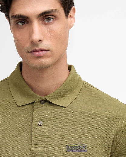 Barbour International Essential Short Sleeve Mens Polo - Cable Olive