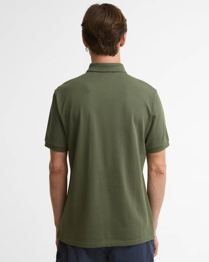 Barbour International Essential Short Sleeve Mens Polo - Thyme | CHO | Designer Mens Polo Shirts
