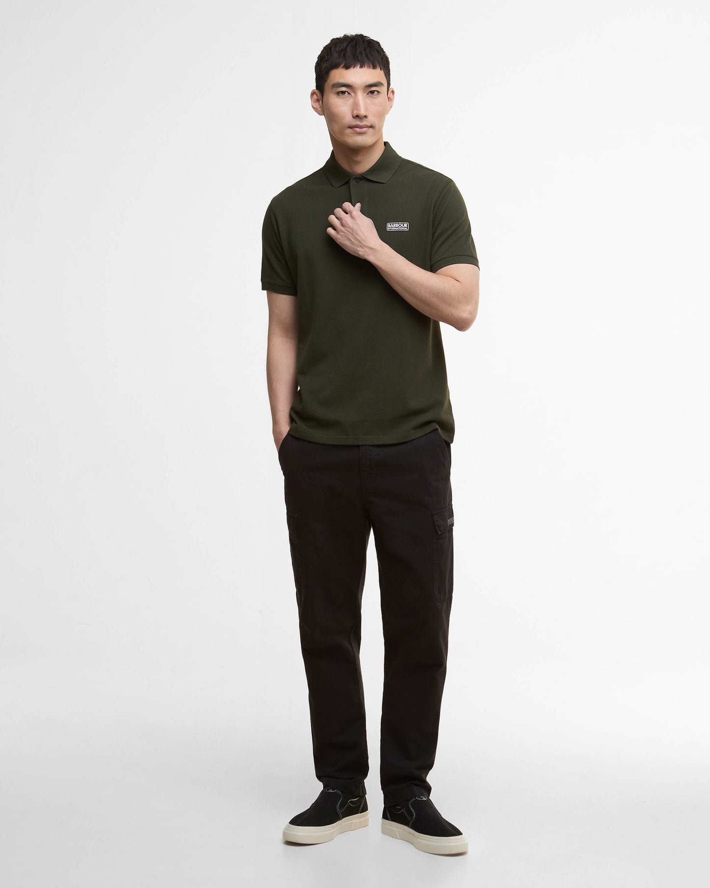 Barbour International Essential Short Sleeve Mens Polo - Sage