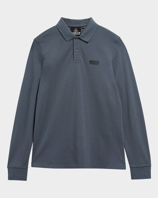 Barbour International Essential Mens Long Sleeve Polo - Washed Charcoal