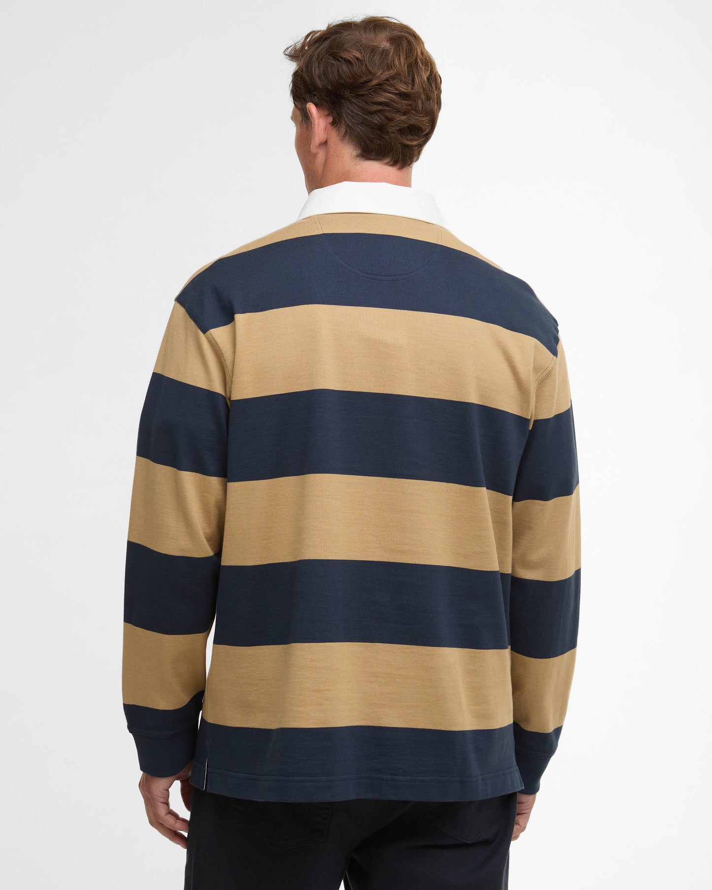 Barbour Broome Mens Rugby Shirt - Navy/Trench | CHO | Designer Mens Rugby Shirts