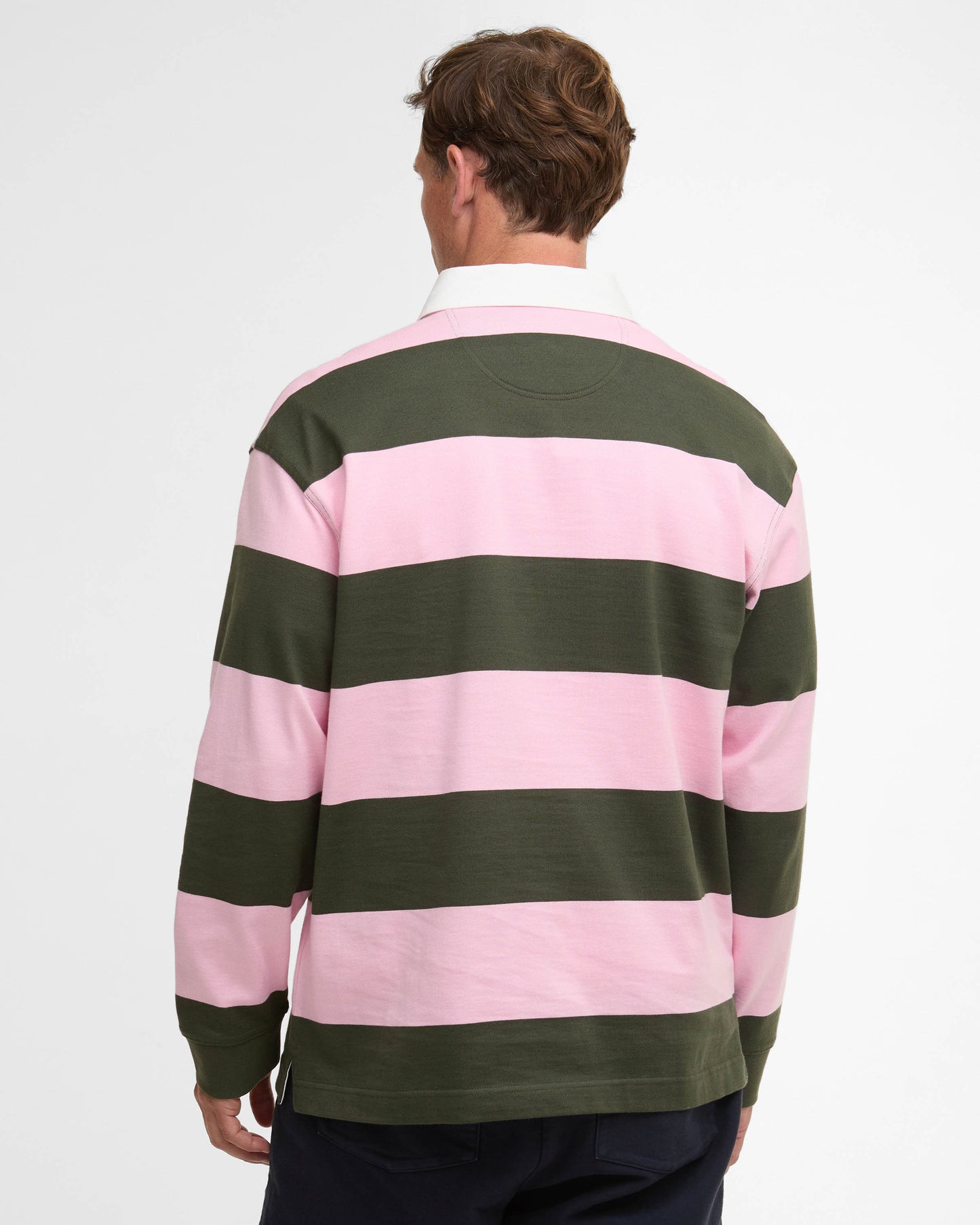 Barbour Broome Mens Rugby Shirt - Pink | CHO | Designer Mens Rugby Shirts