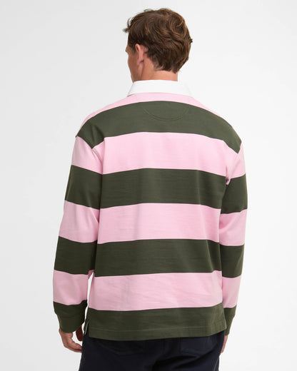 Barbour Broome Mens Rugby Shirt - Pink | CHO | Designer Mens Rugby Shirts