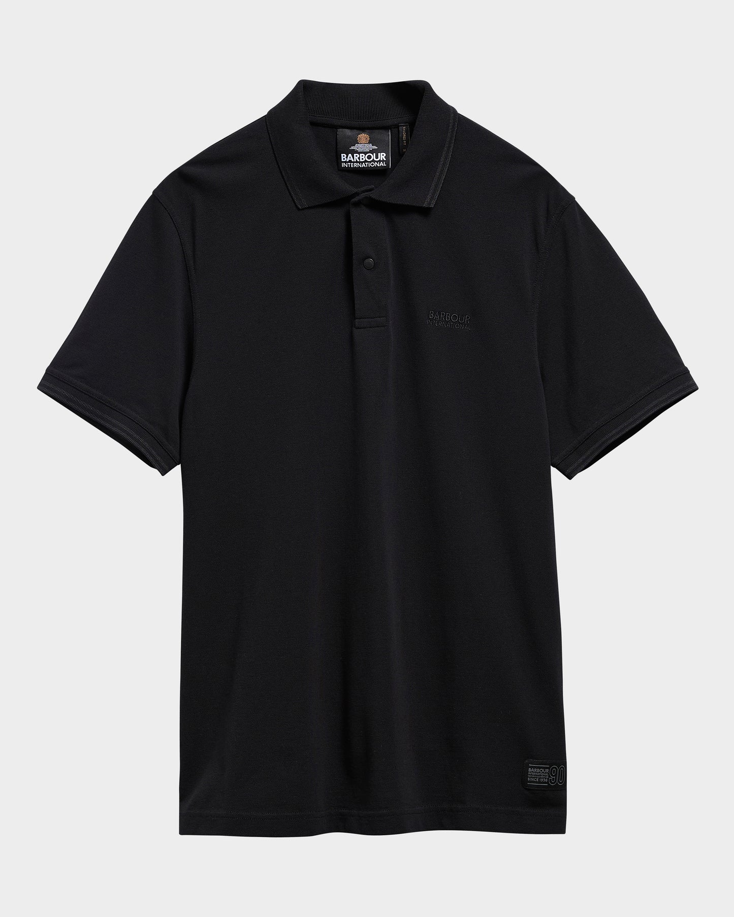 Barbour International 90th Anniversary Mens Polo Shirt - Black | CHO | Designer Mens Short Sleeve Polo Shirts