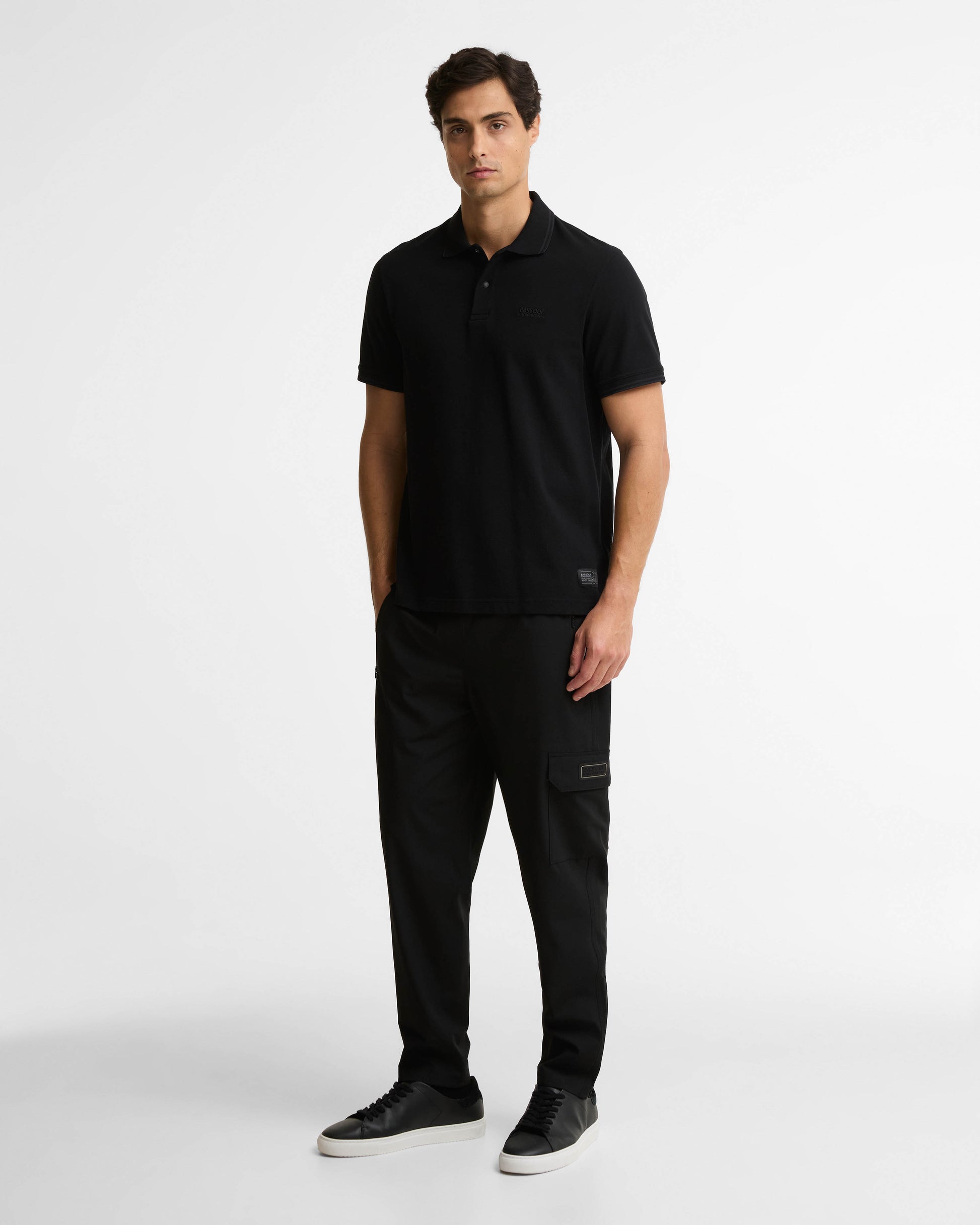 Barbour International 90th Anniversary Mens Polo Shirt - Black | CHO | Designer Mens Short Sleeve Polo Shirts