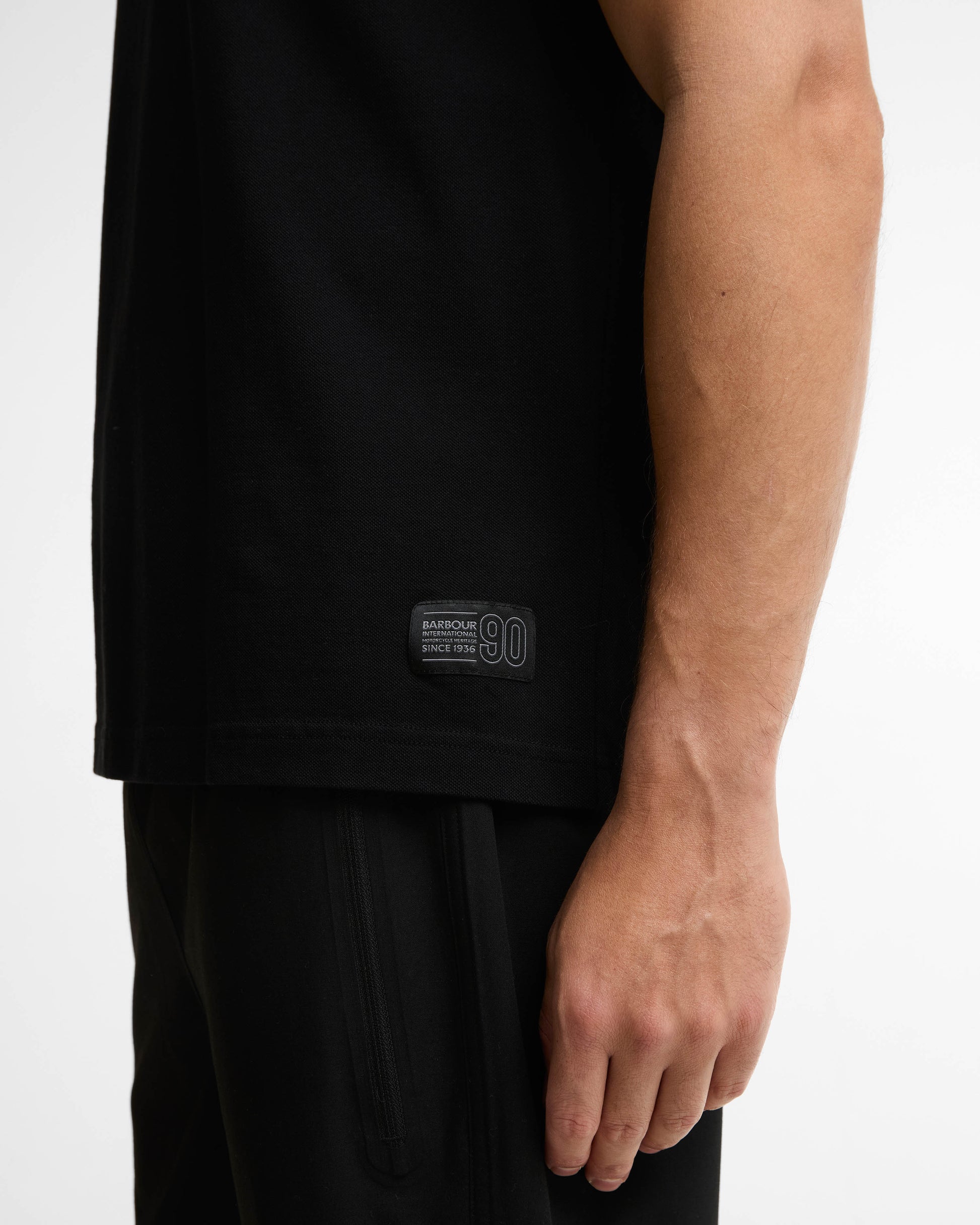 Barbour International 90th Anniversary Mens Polo Shirt - Black | CHO | Designer Mens Short Sleeve Polo Shirts