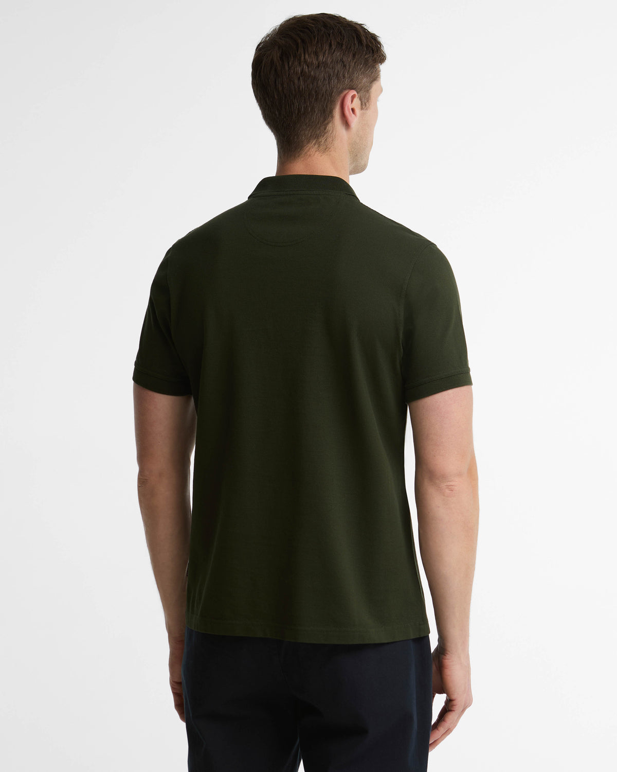 Barbour Stately Mens Zip Polo Shirt - Sage | CHO | Designer Mens Short Sleeve Polo Shirts