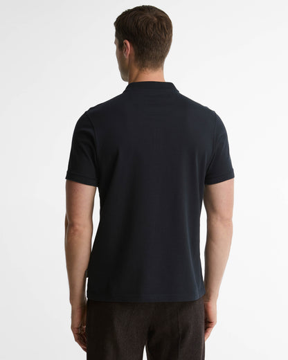 Barbour Stately Mens Zip Polo Shirt - Navy | CHO | Designer Mens Short Sleeve Polo Shirts