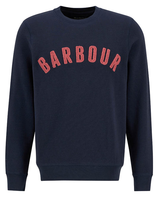 Barbour Prep Logo Crew Mens Sweatshirt - Navy/Pink