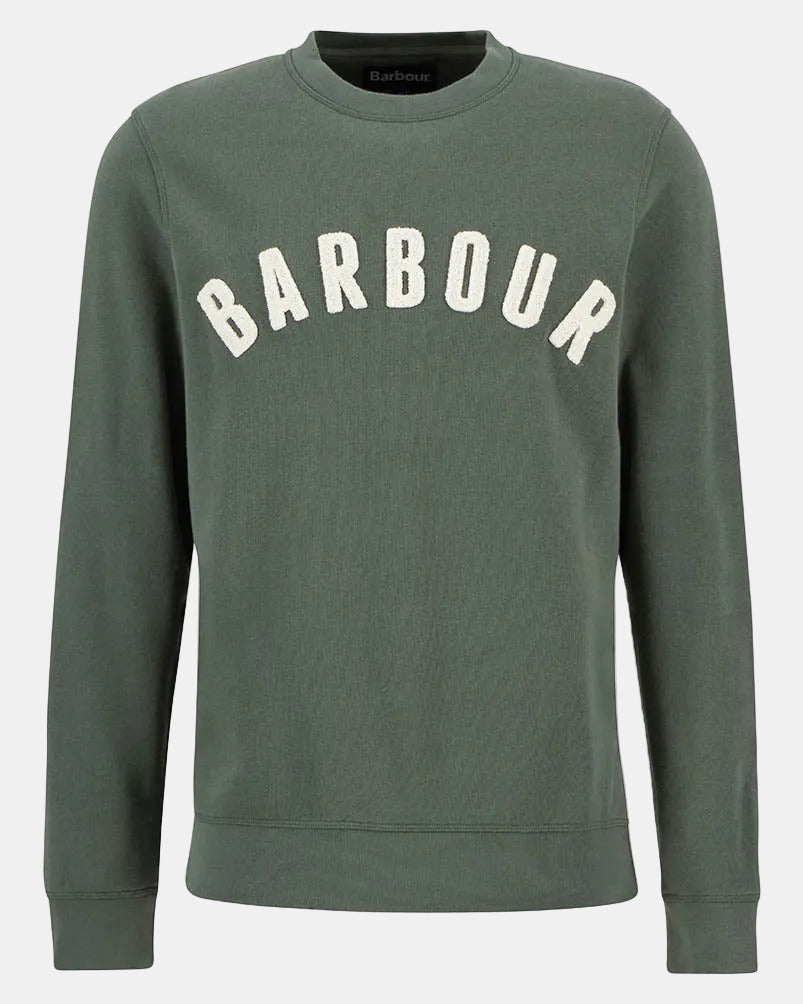 Barbour Prep Logo Crew Mens Sweatshirt - Thyme | CHO | Designer Mens Sweatshirts & Hoodies
