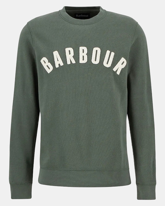 Barbour Prep Logo Crew Mens Sweatshirt - Thyme | CHO | Designer Mens Sweatshirts & Hoodies