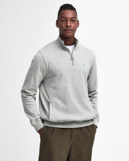 Barbour Beckhill Mens Half Zip Sweatshirt - Grey Marl - CHO - Designer Mens Sweatshirts