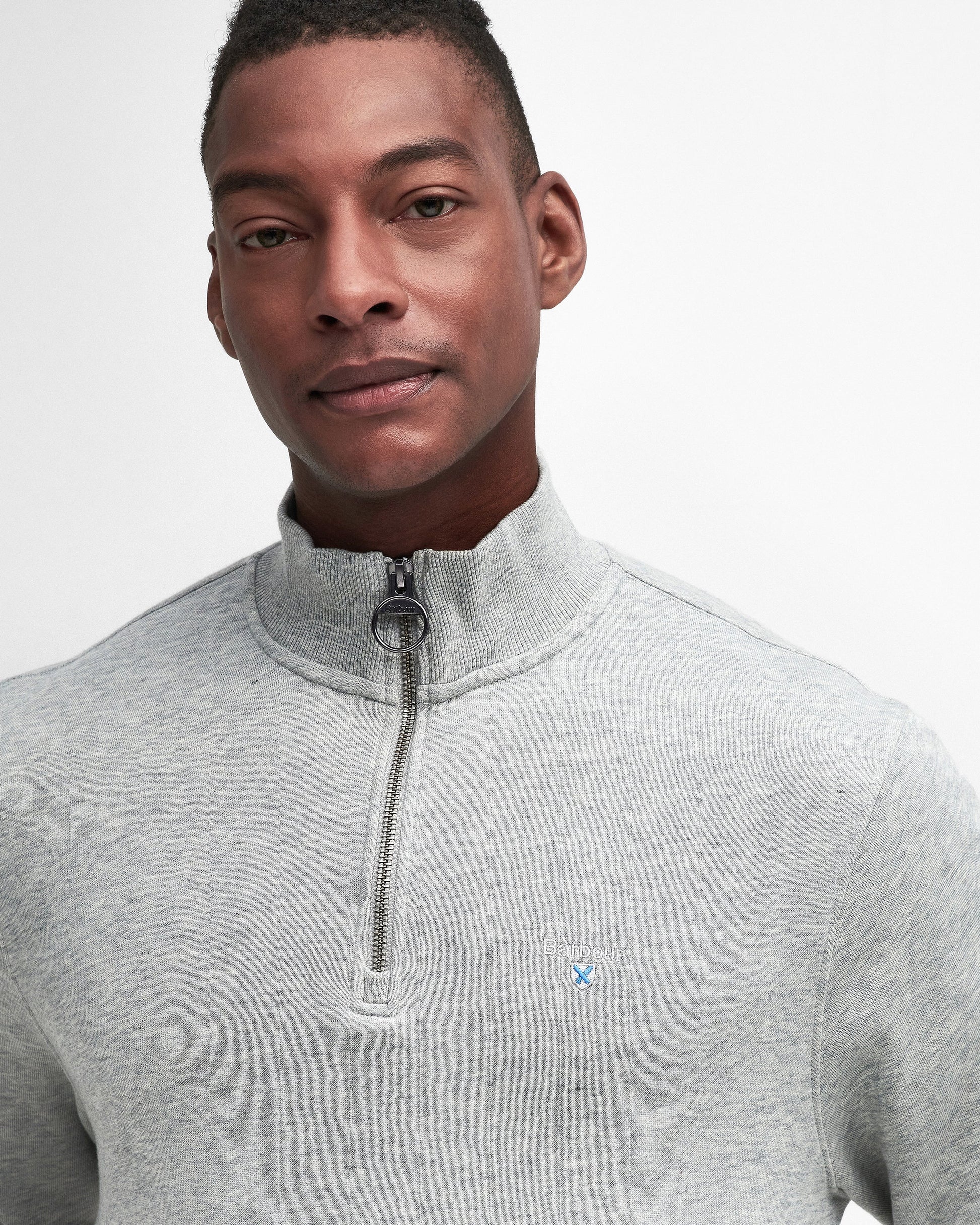 Barbour Beckhill Mens Half Zip Sweatshirt - Grey Marl - CHO - Designer Mens Sweatshirts
